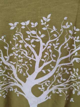 Camiseta verde manga larga mujer