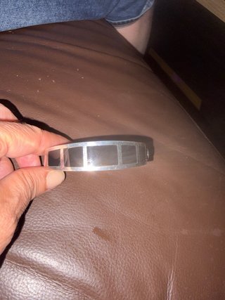 Brazalete Plata 925 Incrustaciones Negras