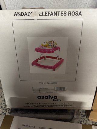 Andador infantil elefantes rosa Asalvo