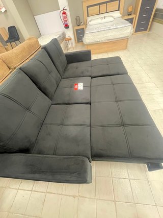 Sofá Cama Chaise Longue Reversible Negro