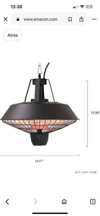 Estufa Infrarrojos Exterior Negra