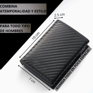 Cartera Hombre con Tarjetero Automático y Monedero