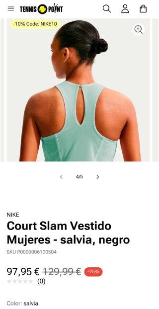 Vestido Nike CourtSlam. Talla S. NUEVO, ETIQUETA