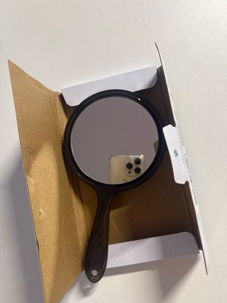 Specchio nero con manico