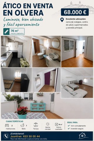ÁTICO EN VENTA EN OLVERA 68.000