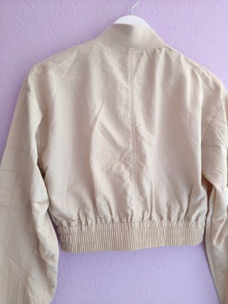 Chaqueta Bomber Mango Talla XS Beige