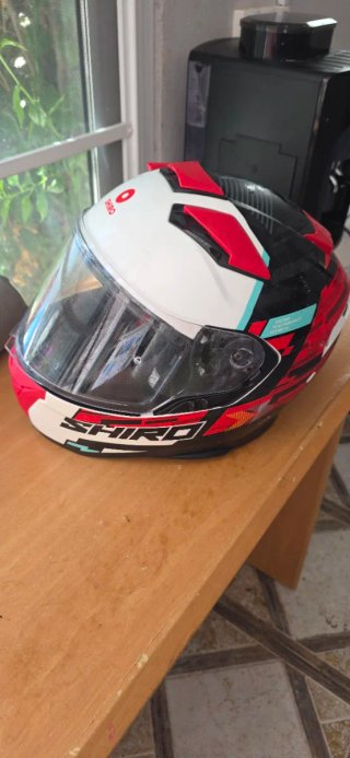 Casco Shiro Talla S Rojo y Blanco, con poco Uso
