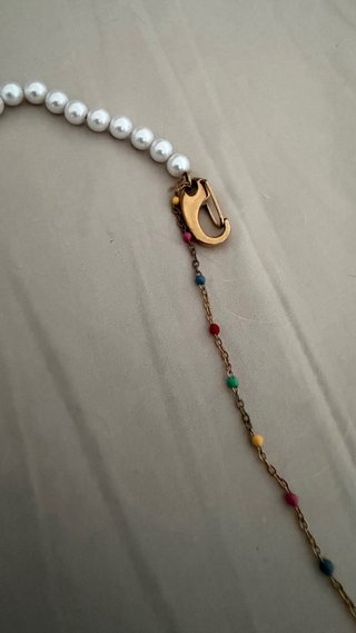 Collar Bimba y Lola doble con perlas y cadena