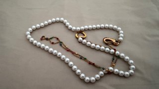 Collar Bimba y Lola doble con perlas y cadena