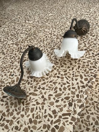 2 apliques vintage metal y cristal