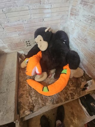 Peluche Mono y Serpiente Naranja