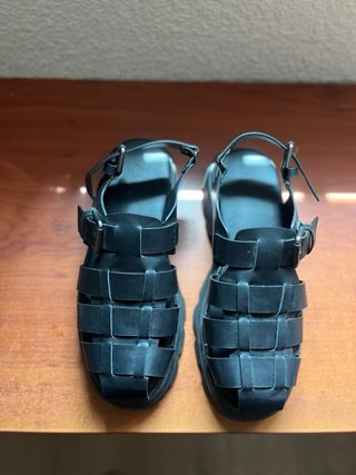 Sandalias Zara Plataforma Hombre Negras