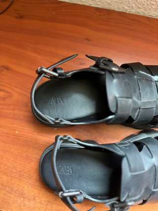Sandalias Zara Plataforma Hombre Negras