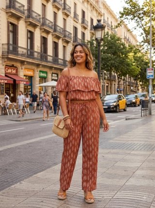 Conjunto top y pantalón, L