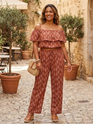 Conjunto top y pantalón, L