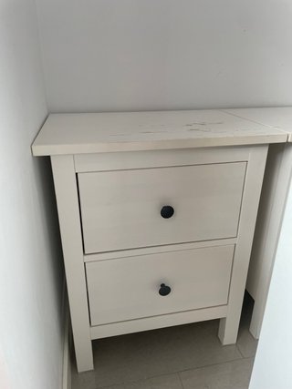 Mesita de noche madera blanca IKEA