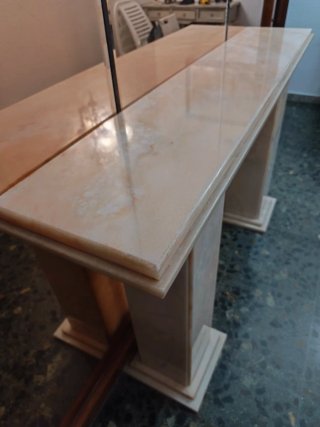 Consola de Mármol Rosa Beige Veteado