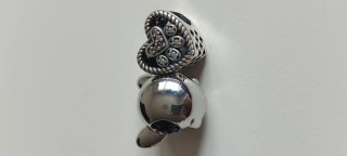 Charm lote de 2 perro tipo pandora  Plata 925