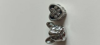 Charm lote de 2 perro tipo pandora  Plata 925