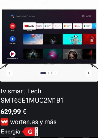 Smart TV Smart Tech 65 4K Ultra HD URGE VENTA