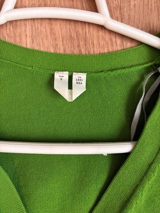 Cárdigan verde manga corta 100% algodón