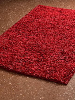 Alfombra salón pelo largo roja
