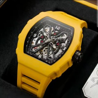 Reloj Automático Hombre Amarillo y Negro
