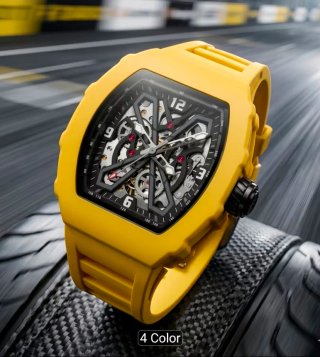 Reloj Automático Hombre Amarillo y Negro