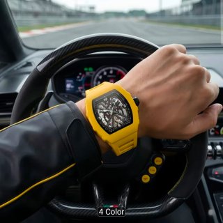 Reloj Automático Hombre Amarillo y Negro