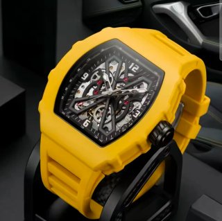 Reloj Automático Hombre Amarillo y Negro