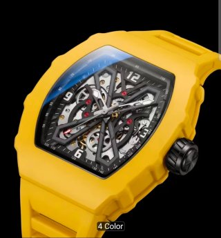 Reloj Automático Hombre Amarillo y Negro