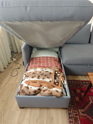 Sofá cama chaise longue gris
