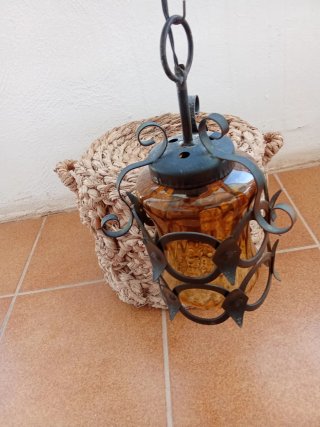 Lote 2 lámparas vintage techo 60s 70s