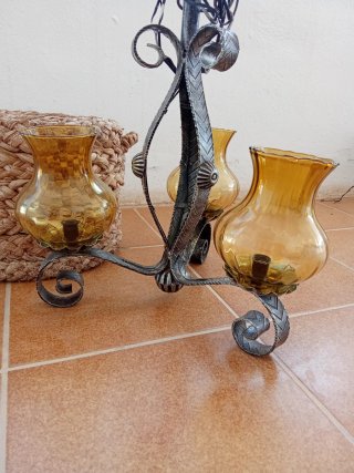 Lote 2 lámparas vintage techo 60s 70s