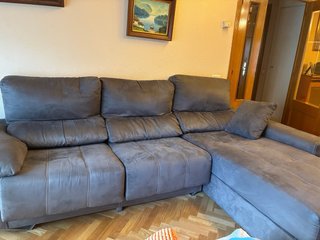 Sofá chaise longue 3 plazas gris