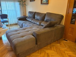 Sofá chaise longue 3 plazas gris