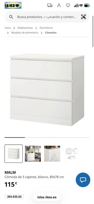 2 Cómodas Malm Ikea Blancas