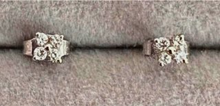 Pendientes SUÁREZ Oro Blanco Diamantes Flor