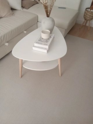 Mesa de centro moderna Blanco y madera
