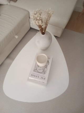 Mesa de centro moderna Blanco y madera