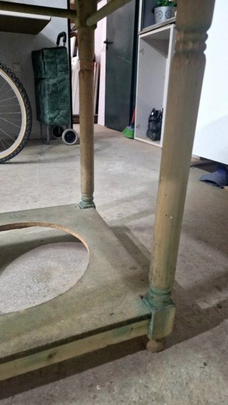 Mesa camilla redonda madera pino cristal 90cm