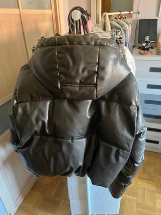 Abrigo acolchado Zara Talla S color verde gris