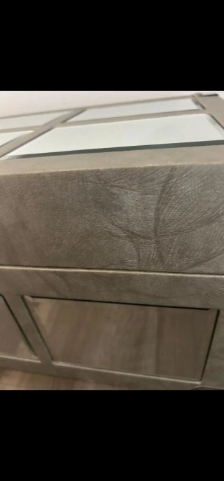 2 Baúles Decorativos Gris y Plateado