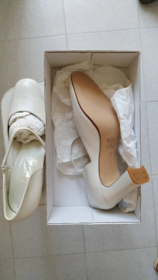 Ganga.Zapatos Novia T 39 Tacón 8 cm. Estrenar