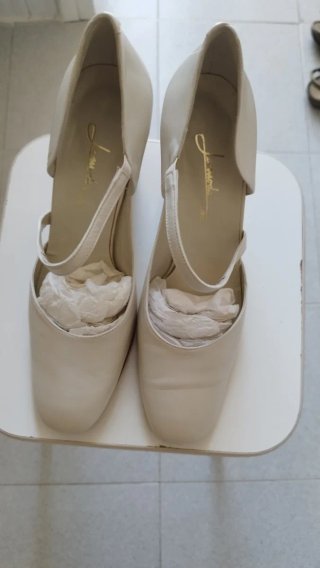 Ganga.Zapatos Novia T 39 Tacón 8 cm. Estrenar