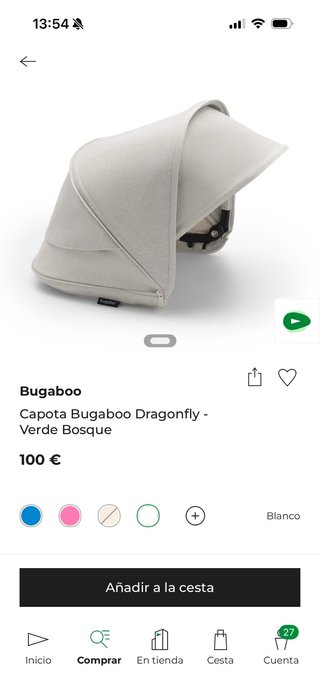 Capota Bugaboo Dragonfly Blanco