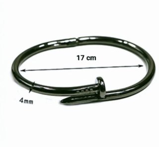 Pulsera Clavo Rígida Negra.