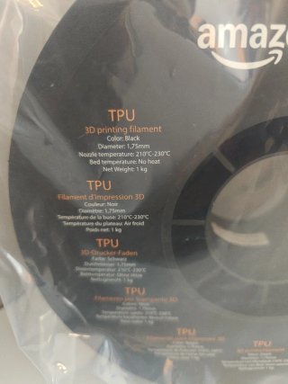 Filamento para Impresora 3D TPU 1 Kg 1.75mm Negro