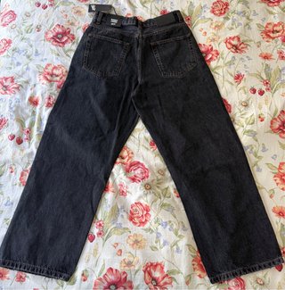 Pantalones vaqueros negros anchos hombre