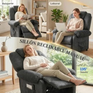 Sillón de tela gris